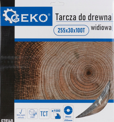 Teh rrethor sharre GEKO G78140, 255mm, 100 dhëmbë, argjendtë