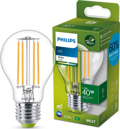 Llampë LED Philips Classic A60, E27, 2.3W 485lm, dritë e ngrohtë 3000K