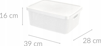Kuti plastike Storage Solutions, 13L, me kapak, e bardhë
