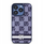 Etui telefoni DKNY për iPhone 15 Pro Max, PU lëkurë, dizajn me kuadrate, blu