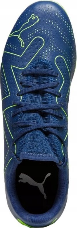 Këpucë futbolli PUMA FUTURE PLAY FG AG, për burra, për bar natyral edhe artificial, blu me jeshile fluo