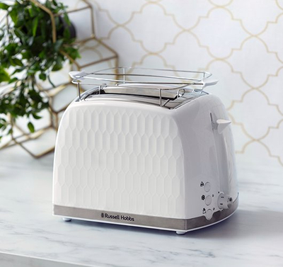 Toster Russell Hobbs Honey Comb 26060-56, 2 feta, 850W, i bardhë