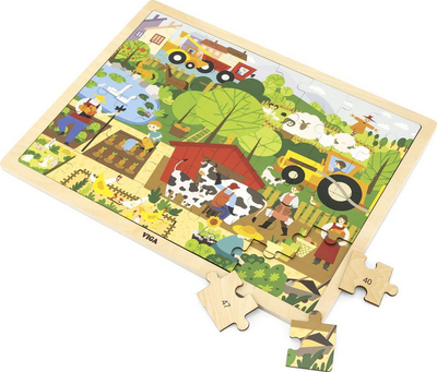 Lodër puzzle Viga 44588, 48 elemente - njohim fermën