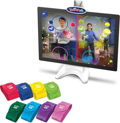 Lojë tavoline Hasbro Twister Air, me aplikacion, 8 shirita, shumëngjyrëshe