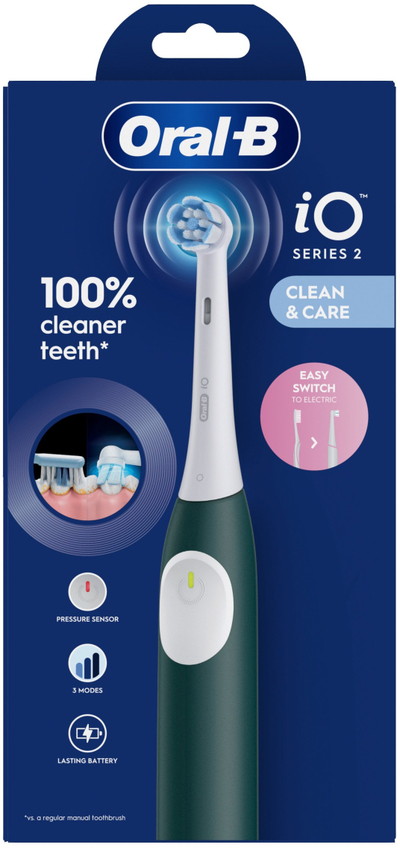 Furçë dhëmbësh elektrike Oral B iO2, me bateri, 1 copë, jeshile e errët
