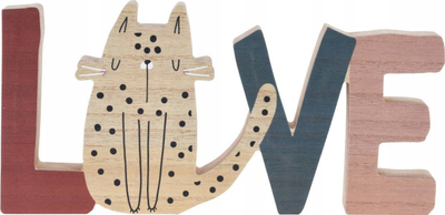 Stativ dekorativ për dhomë kalamajsh Home Styling Collection Love, dru MDF, 28 x 12 cm, shumëngjyrësh