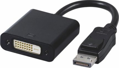 Adapter video MicroConnect DPDVIDA, DisplayPort në DVI-D, i zi