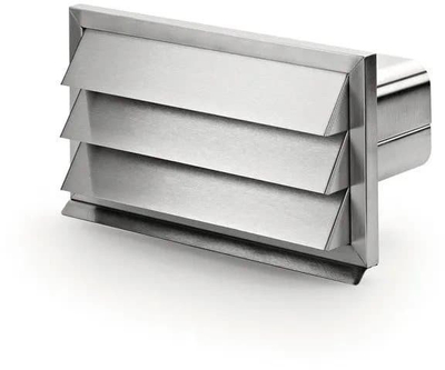 Flanxhë murale ventilimi Alnor 501138, për kanal të rrafshët, çelik inox, argjendtë