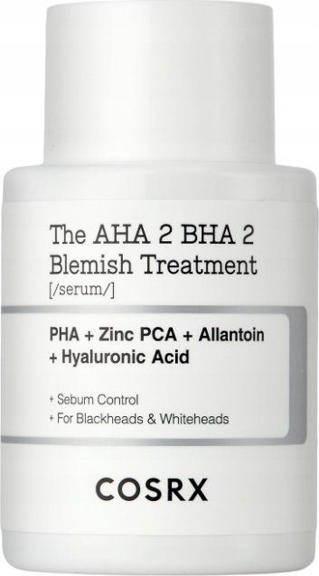 Serum fytyre Cosrx The AHA 2 BHA 2 Blemish Treatment, eksfoliues, për lëkurë me akne