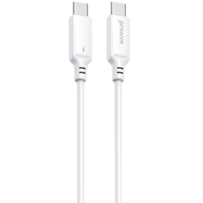 Kabllo karikimi Proove AMP Lite Type-C në Type-C, 60W, 1m, e bardhë
