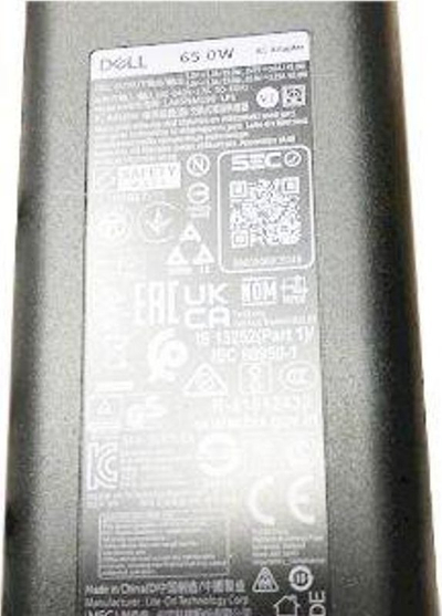 Adapter karikimi Dell 65W USB‑C AC, prizë UK, i zi