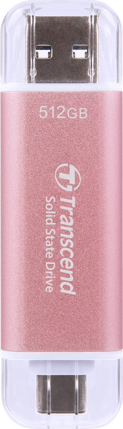 SSD i jashtëm Transcend ESD310P, 512GB, USB Type A dhe C, rozë