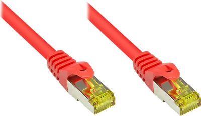 Мрежен кабел Alcasa Cat7 S FTP, 1m, RJ45, црвен