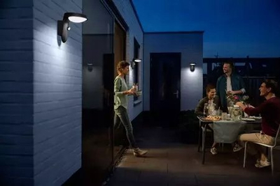 Aplike diellore murale Philips Tyla, LED 4000K, me sensor lëvizjeje, ngjyrë antracit