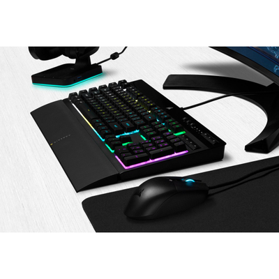 Tastierë Corsair K55 RGB PRO, USB, layout gjerman QWERTZ, e zezë