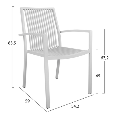 Karrige aluminum BRONCA HM5130.01 54,2x59x83,5 cm, e bardhë