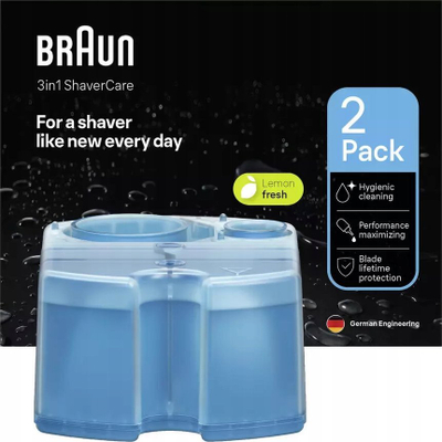 Полнач за чистење за електричен брич Braun ShaverCare SmartCare, 3 во 1, сет 2 парчиња