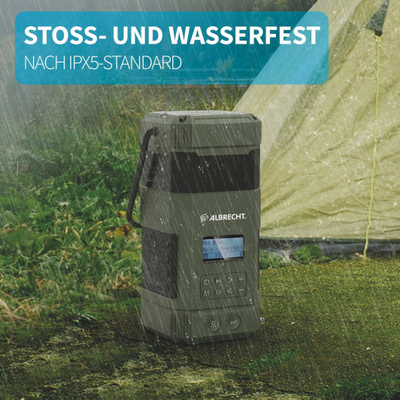 Radio portative Albrecht DR 114, DAB+, FM, USB, Bluetooth, me llampë kampingu