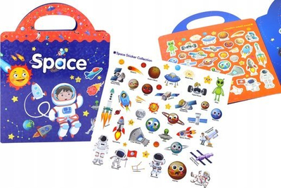 Set edukativ ngjitësash Leantoys Space Learning English Book, me libër, me temë hapësinore