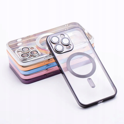 Mbulesë telefoni OEM ELECTRO MAG COVER për iPhone 17, përputhet me MagSafe, transparente, e zezë