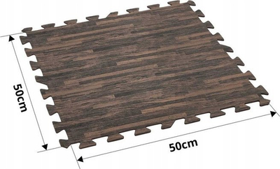 Tapet modular për pishinë Bestway, set 12 copë, 50x50 cm, me pamje si dru