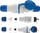 Set prizë dhe fole industriale KEL EXTREM ZWG-54, 16A 2P+E, 250V IP54, gri blu