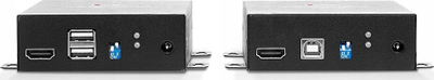 Ekstender HDMI Lindy 4K60 me fibër optike, 300m, USB KVM, i zi