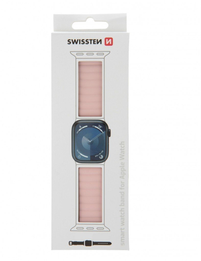 Rrip ore Swissten Silicone për Apple Watch, magnetik, 38/40/41 mm, rozë cappuccino