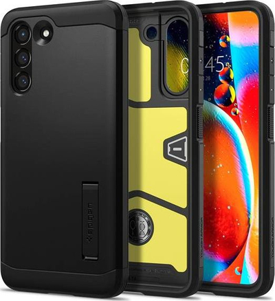 Futrola Spigen Tough Armor за Samsung Galaxy S21 FE, заштита Military Grade, TPU и цврста пластика, црна