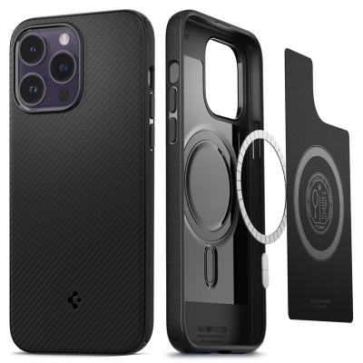 Mbrojtëse Spigen Core Armor MagFit për iPhone 14 Pro, e zezë