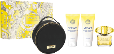 Set parfum Versace Yellow Diamond pour femme, EDT 90 ml, locion trupi 100 ml, xhel dushi 100 ml