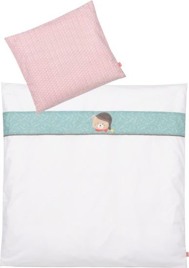 Set shtrati për bebe Fehn Bruno, 80x80 cm, 35x40 cm, i bardhë me mente
