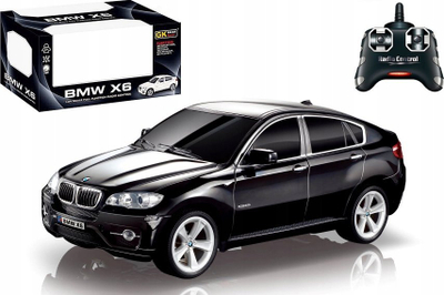 Играчка автомобил со далечински управувач BMW X6, размер 1:24, 19 cm, црна