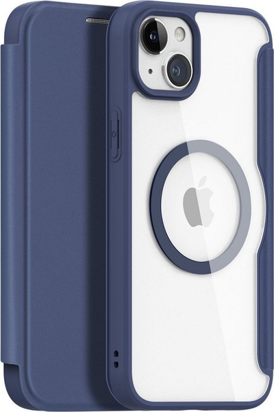 Mbulesë telefoni DUXDUCIS Skin X Pro MagSafe, për iPhone 15 Plus, flip, blu