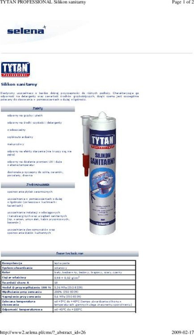 Silikon sanitar Tytan Sanitary Silicone, 280ml, gri