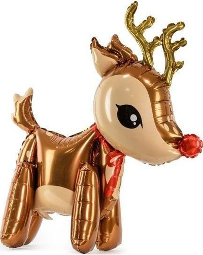 Balon folie për Krishtlindje Party Deco Reindeer XXL, në formë dreri, plot me ngjyra
