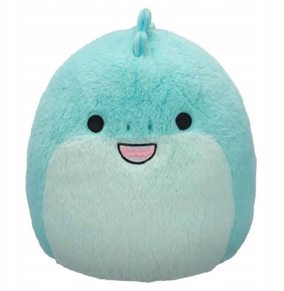 Lodër plushe Squishmallows Fuzzamallows Essy, ngjalë, 30 cm, blu