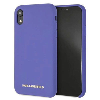Заштитна маска за телефон Karl Lagerfeld KLHCI61SLVOG за iPhone XR, силикон, виолетова