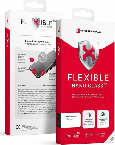 Xham mbrojtës Forcell Flexible Nano Glass 5D për Samsung Galaxy S23 Ultra, hibrid, transparent