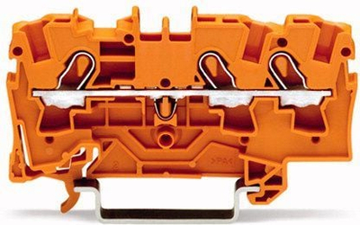 Terminal hekurudhor elektrik Wago TOPJOB 2004-1302, 3 përçues, 4mm², portokalli