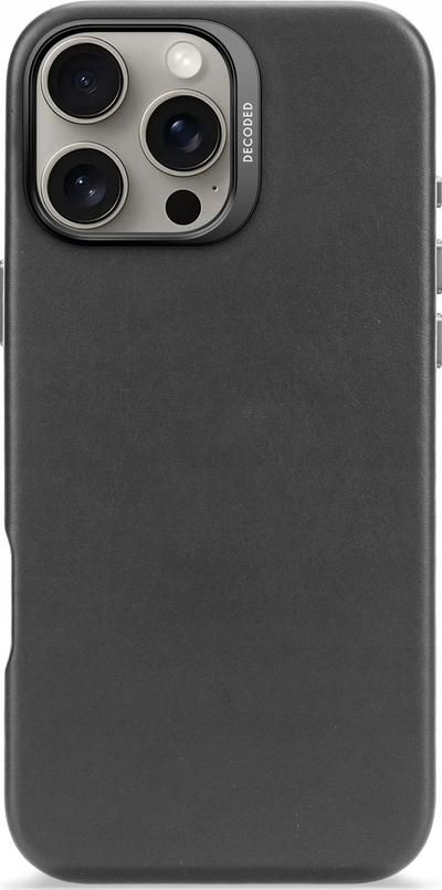 Mbulesë telefoni Decoded Leather Case për iPhone 16 Pro Max, lëkurë, MagSafe, e zezë