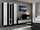 Komodë TV Bed RTV VIGO180, 180cm, panel druri, e zezë me të bardhë