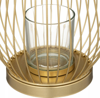 Mbajtëse qiriri Atmosphera Golden Wire, metal, 23cm, ngjyrë floriri
