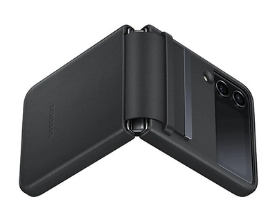 Mbështjellës për Samsung Galaxy Z Flip 4 lekurë, e zezë