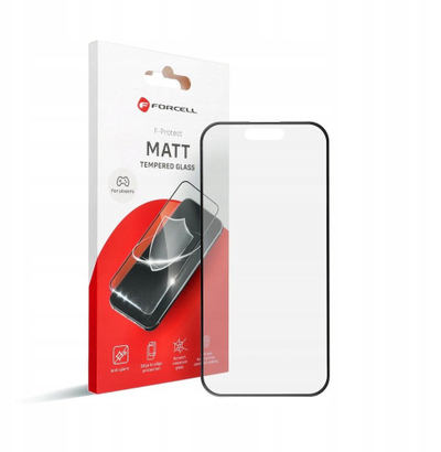 Mbulesë ekrani Forcell Matt Tempered Glass për iPhone 12 12 Pro, xham i kalit, me kornizë të zezë
