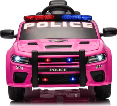 Makina elektrike për fëmijë Lean Toys Dodge Charger Police, 12V, me telekomandë, rozë