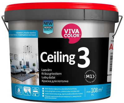 Bojë tavani Vivacolor CEILING 3 AP, 9L, mat, e bardhë