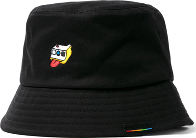 Kapelë bucket Polaroid Go, me logo, e zezë, material tekstil