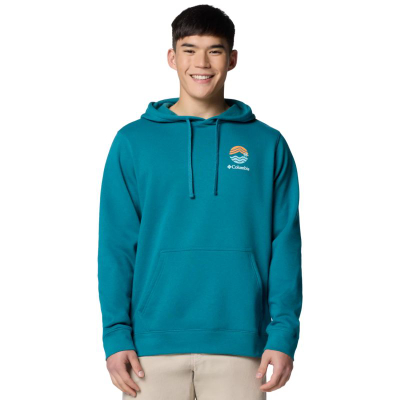 Дуксер со капуљача Columbia Trek Graphic Hoodie, памук полиестер, за мажи, сив