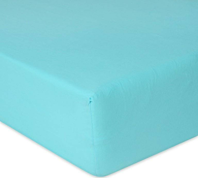 Çarçaf fitted Matex Jersey 140x200, pambuk 100%, me garniçë, blu